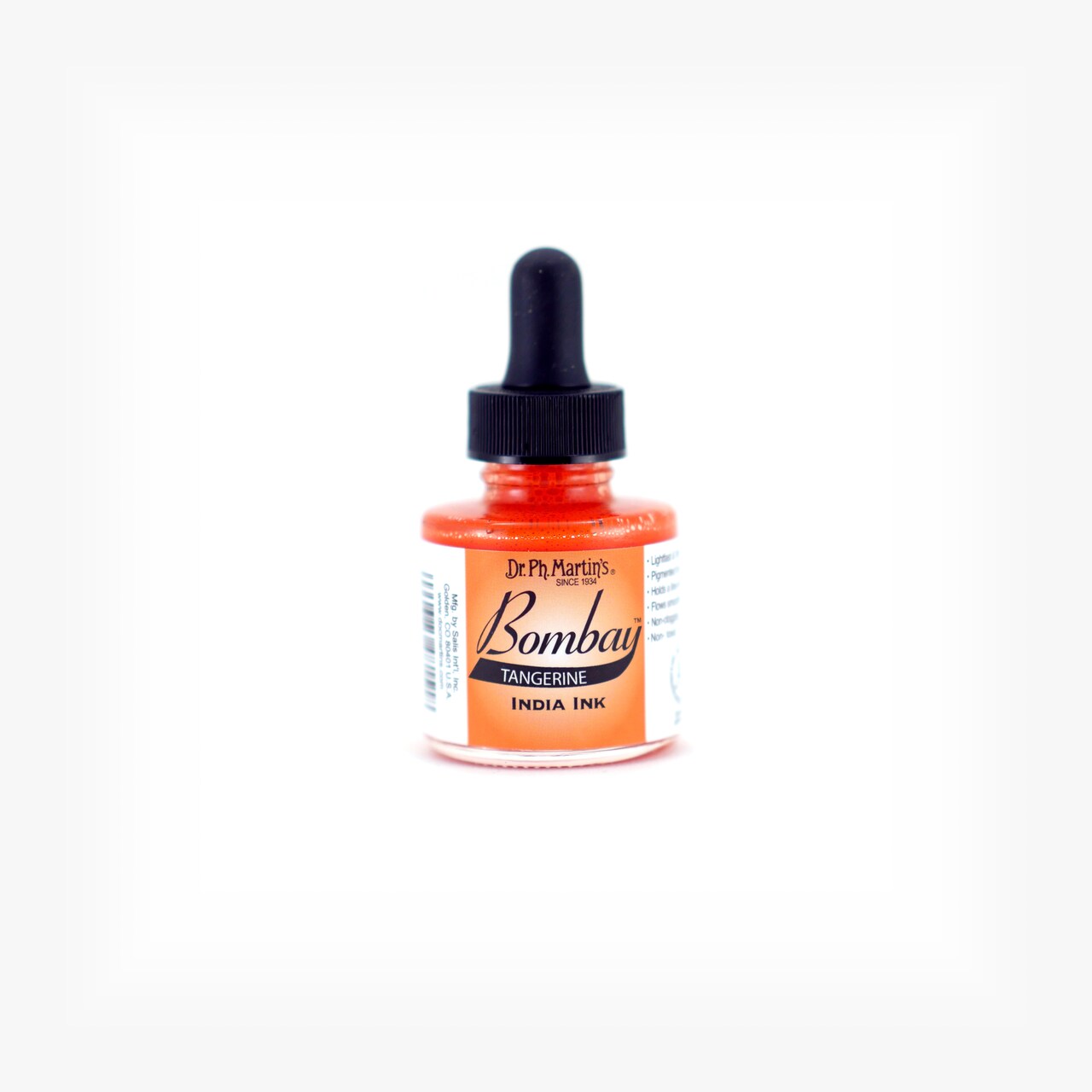 Dr. Ph. Martin's® Bombay India Ink, 1.0 US fl oz, 15BY Tangerine, 1 Bottle